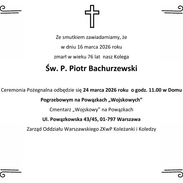 nekrolog Piotr Bachurzewski